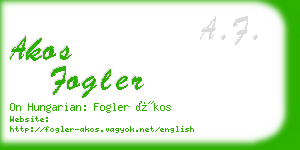 akos fogler business card